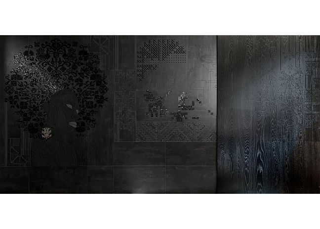 Панно ART NATURA Черная ночь 1651х1442 мм Материал: Керамогранит, мозаика, ручная  роспись глазурью