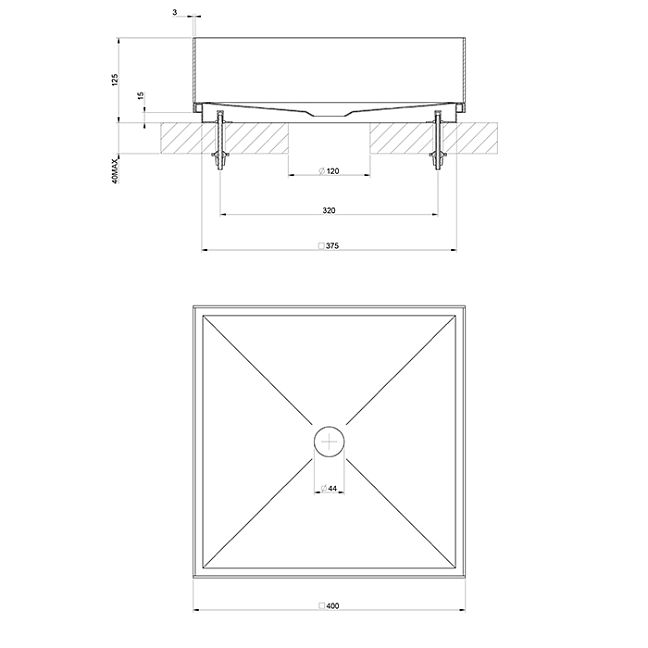 Gessi 316 Раковина 400x400 мм., для установки на столешницу, без перелива, нержавеющая сталь, Warm bronze Brushed PVD