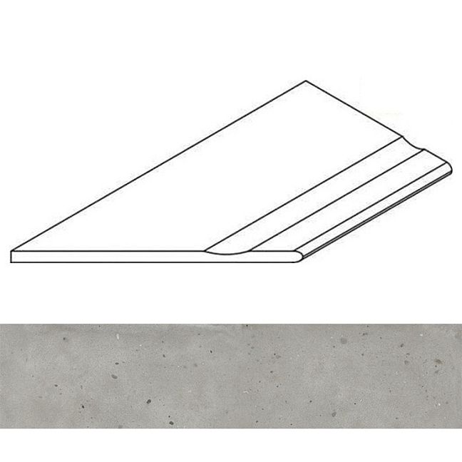 Italon Бордюр из керамогранита Avantgarde Silver Bordo 30x120 Svasato Round Sx