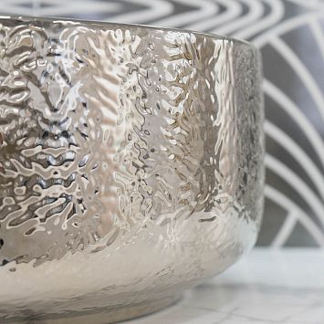 EXPO ArtCeram Cognac 42 Раковина для установи на столешницу диам. 42 см, отделка белая/платина (рельефная)