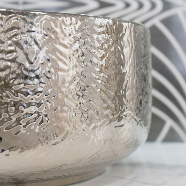 EXPO ArtCeram Cognac 42 Раковина для установи на столешницу диам. 42 см, отделка белая/платина (рельефная)
