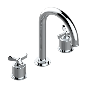 Смеситель для раковины  THG Hamptons на три отверстия устанавливаемый на борту с донным клапаном - высокий излив