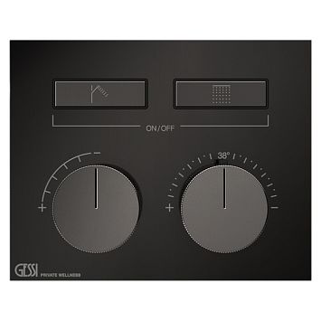 Gessi Hi-Fi Термостат для душа, с включением до 2 источников одновременно (внешняя часть), Black Metal PVD