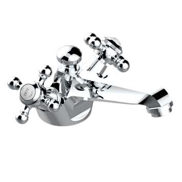 Смеситель  THG Charleston для раковины на одно отверстие с донным клапаном - низкий излив