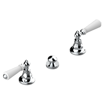 Смеситель для биде  THG 1900 a manettes на 3 отверстия для наполнения через борт с донным клапаном