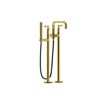 Gessi Inciso Напольный смеситель для ванны с ручным душем (внешние части), Gold PVD