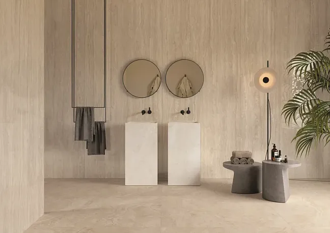 Керамогранит Provenza Unique Travertine Minimal  Cream Naturale 120x120
