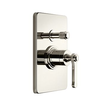 Gessi Venti20 Смеситель встраиваемый, однорычажный, с переключателем на 2 положения, внешняя часть, Nickel PVD