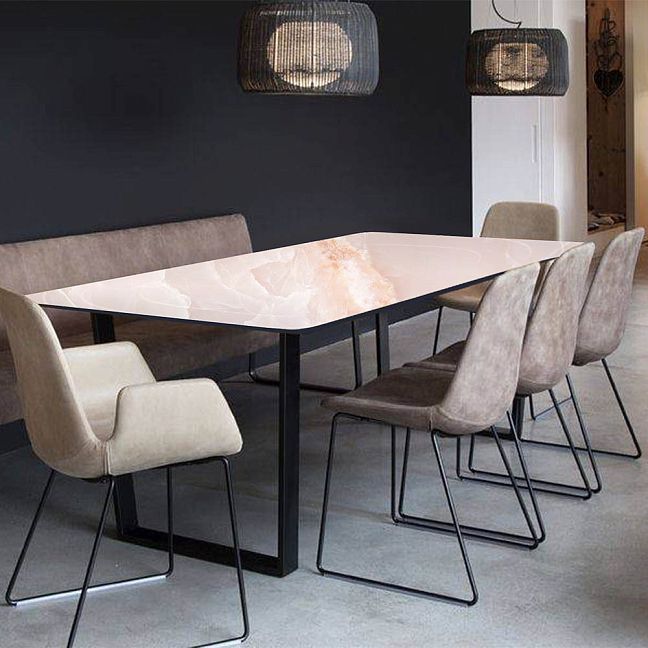 Стол ART NATURA Casa Tavoli GLINKA 2000х1000мм; столешница Rettangolo, оникс - pink