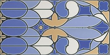 Керамическая плитка Ceramiche Grazia Venice Pannello Fenice Cobalt Craquele (2 pz) 40x80