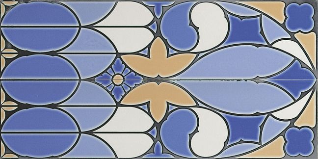 Керамическая плитка Ceramiche Grazia Venice Pannello Fenice Cobalt Craquele (2 pz) 40x80
