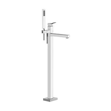 Gessi Rettangolo Напольный смеситель для ванны с ручным душем (внешние части), хром