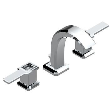 THG Metropolis a manettes cristal clair Смеситель для раковины, 3 отв., цвет: хром/прозрачный хрусталь