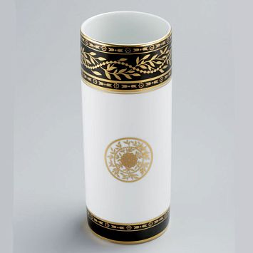 THG MARQUISE NOIR DECOR OR Ваза керамическая, настольная, декор черный/золото, цвет: белый