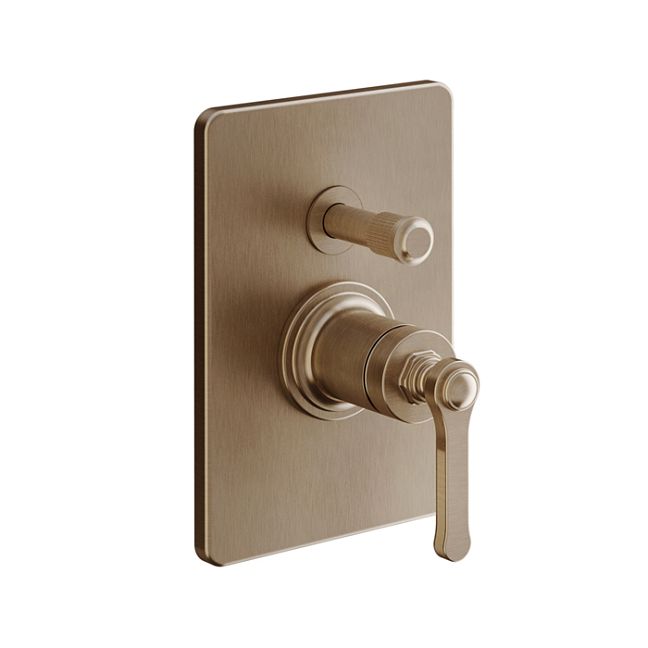 Gessi Venti20 Смеситель встраиваемый, однорычажный, с переключателем на 2 положения, внешняя часть, Copper Brushed PVD