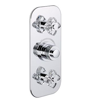 THG P&eacute;tale de cristal clair Смеситель для душа, термостатический, 2 потока, цвет: хром/прозрачный хрусталь
