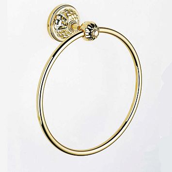 THG Mandarine clear crystal Полотенцедержатель-кольцо 18см., подвесной, цвет: полированное золото