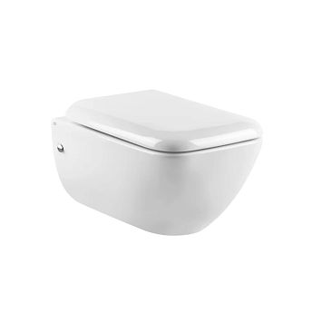 Gessi Goccia Унитаз подвесной 540х358 мм., в комплекте с крышкой-сиденьем с механизмом Soft Close, фурнитура хром, белый глянцевый