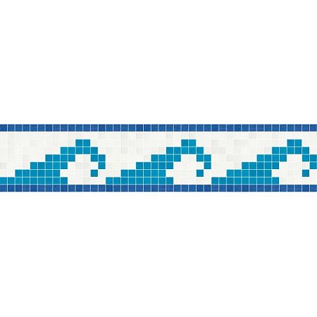 Trend Бордюр из стеклянной мозаики Aquatica Polka A mod. 29,4см; h=14,7cм