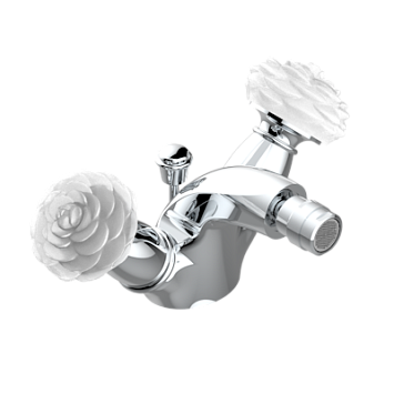 Смеситель для биде THG Camelia Clear crystal на одно отверстие с поворотным аэратором и донным клапаном