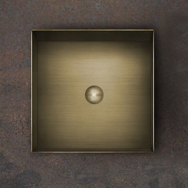 Gessi 316 Раковина 400x400 мм., для установки на столешницу, без перелива, нержавеющая сталь, Warm bronze Brushed PVD