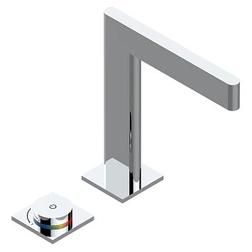 THG ICON-X TITANE Смеситель для раковины, 2 отв., электронный, с донным клапаном, цвет: хром