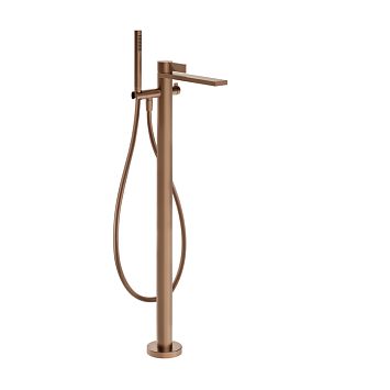 Gessi Inverso Rigato Внешняя часть напольного смесителя для ванны с перекл и ручным душем , Copper Brushed PVD
