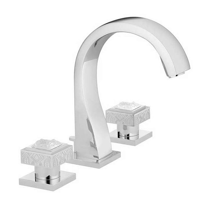 THG Masque de Femme metal gravee Смеситель для раковины, 3 отв., цвет: хром