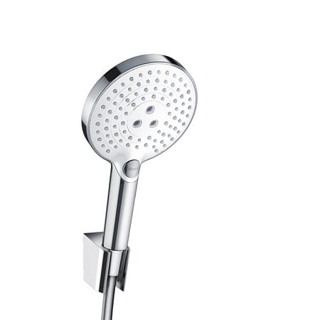 Ручной душ Hansgrohe Raindance Select S 120 Port, с держателем, цвет: хром/белый
