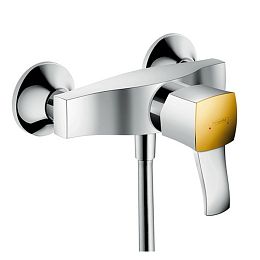 Смеситель для душа Hansgrohe Metropol Classic однорычажный, с рычаговой рукояткой, ВМ, цвет: хром/золото купить в Москве: интернет-магазин StudioArdo