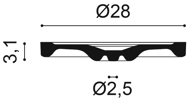 Декоративный элемент Orac Décor R13 пуротач 28,0 x 28,0 x 3,1