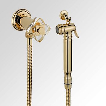 THG Petale de Cristal clair lisere dore Гигиенический душ, цвет: золото/прозрачный хрусталь с золотым декором