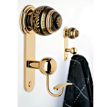 THG Marquise noir d&eacute;cor Or Крючок, декор черный/золото, подвесной, цвет: полированное золото