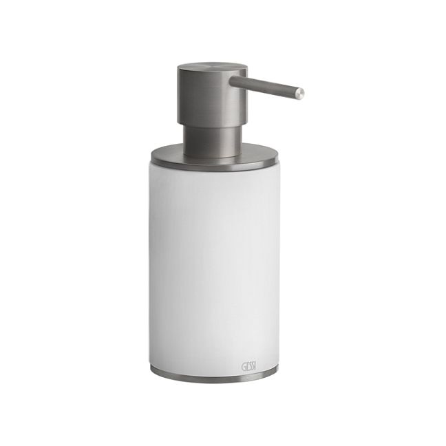 Gessi 316 Дозатор для жидкого мыла настольный, белый/steel brushed