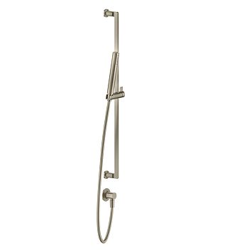 Gessi Inciso Штанга в комплекте с душевой лейкой, шланг 1,50 м, вывод воды из стены, Finox Brushed Nickel