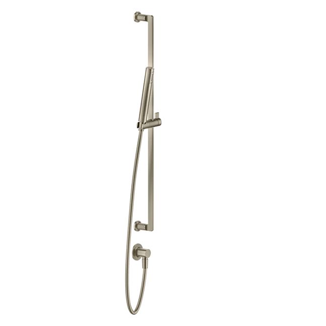 Gessi Inciso Штанга в комплекте с душевой лейкой, шланг 1,50 м, вывод воды из стены, Finox Brushed Nickel