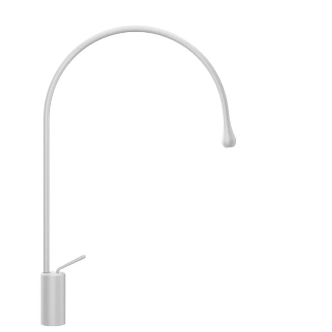 Gessi Goccia Смеситель для раковины на 1 отверстие, высокий, излив 387мм R=197, белый