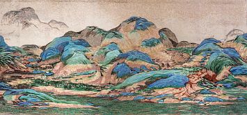 Панно ART NATURA - Горы и Воды на Тысячу Ли, размер: 15 360 х 2 680 см, стеклянная мозаика