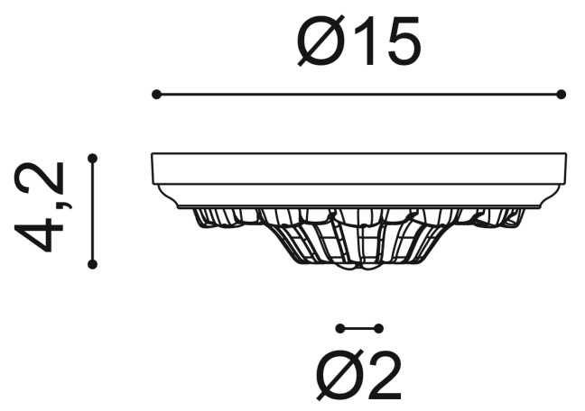 Декоративный элемент Orac Décor R10 пуротач 15,0 x 15,0 x 4,2