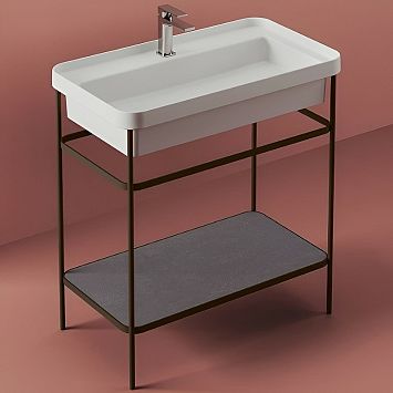 ArtCeram Fuori Scala Консоль металлическая для прямоугольной раковины 80 см, цвет moka