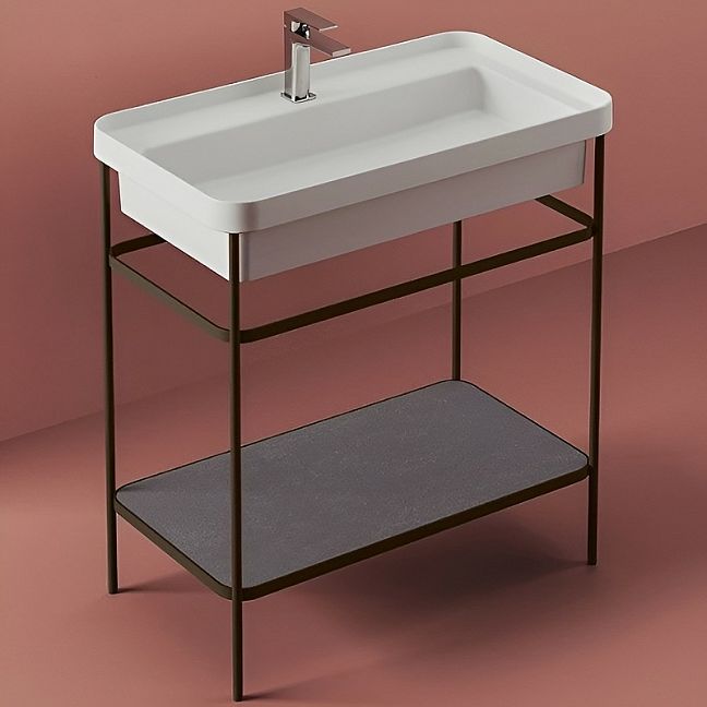ArtCeram Fuori Scala Консоль металлическая для прямоугольной раковины 80 см, цвет moka