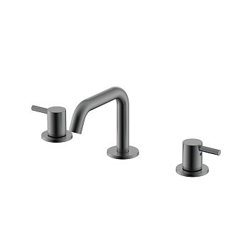 Nemo NM-2317BGM Смеситель на 3 отверстия для раковины с донным клапаном BRUSH GUN METAL