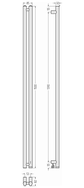 Сунержа Нюанс 4.0 Полотенцесушитель электрический 150x8,5 Золото