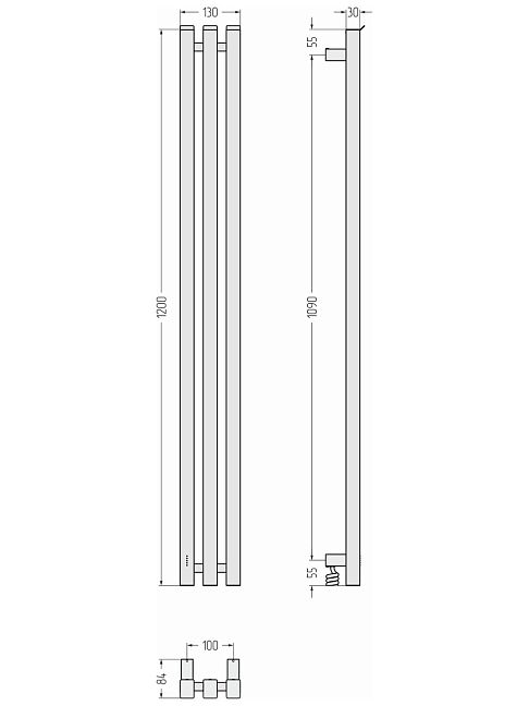 Сунержа Вердикт 4.0 Полотенцесушитель электрический 120x10 Матовый белый