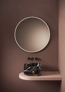 ArtCeram Look Зеркало Ø 85 см в металлической раме с LED-подсветкой и сенсорным выключателем, цвет