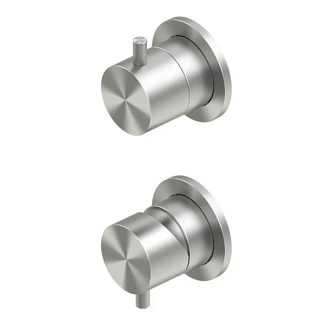 QuadroDesign Source 1247.00AS Смеситель из стены с переключателем на 2 потребителя, цвет brushed stainless steel