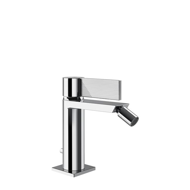 Gessi Inverso Rigato Смеситель для биде с донным клапаном и соединительными шлангами, хром