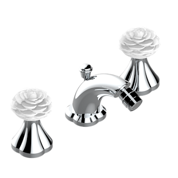 Комплект для биде THG Camelia Clear crystal на 3 отверстия с донным клапаном и краном на шаровом соединении