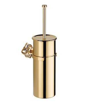 THG P&eacute;tale de cristal clair liser&eacute; dor&eacute; Ёршик для туалета, подвесной, цвет: золото/прозрачный хрусталь