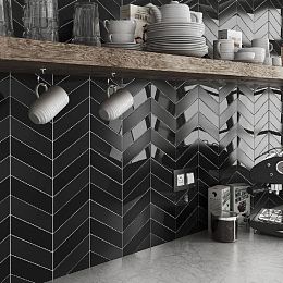 Керамическая плитка Equipe Chevron Wall Black Right 5,2x18,6 купить в Москве: интернет-магазин StudioArdo